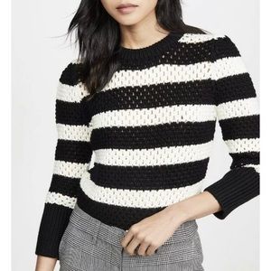 FRAME Striped Open Knit Sweater - Size M